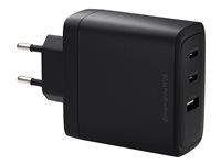 Sieťový adaptér - 100 Watt - 3 výstupné konektory (2 x USB-C, USB) - čierna
