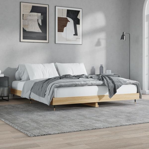 vidaXL Posteľný rám bez matraca dub sonoma 150x200 cm kompozitné drevo