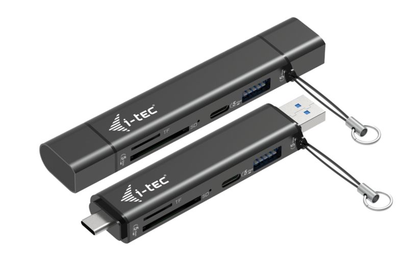 i-tec USB-C/USB-A Dongle SD/microSD karta reader + 2x USB port (1x USB-A, 1x USB-C)