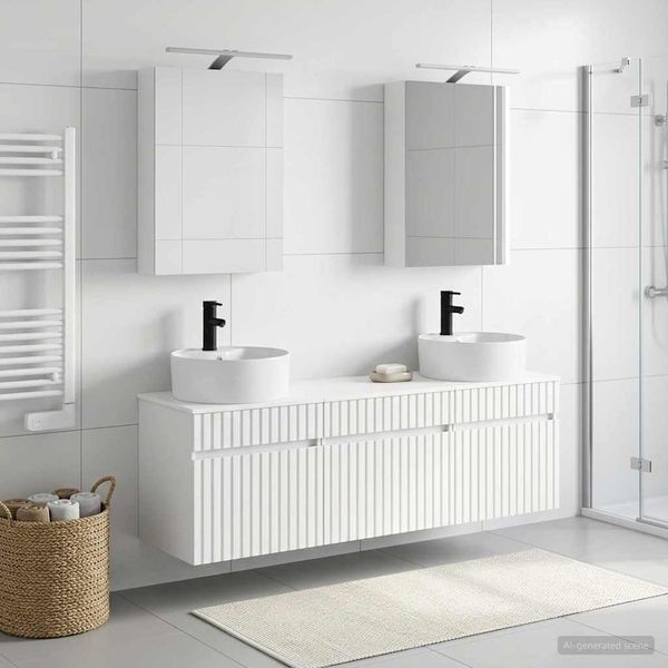 vidaXL Set kabinetov do kúpeľne 5 pcs Biela 50 x 14,5 x 70 cm