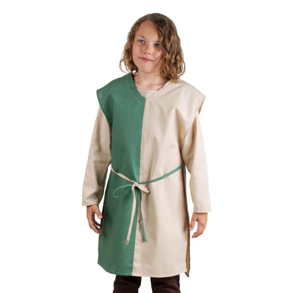 Tabard pre deti, béžovo-zelený