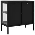 vidaXL Komoda čierna 70x35x70 cm oceľ a sklo