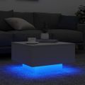 vidaXL Konferenčný stolík s LED svetlami biely 55x55x31 cm