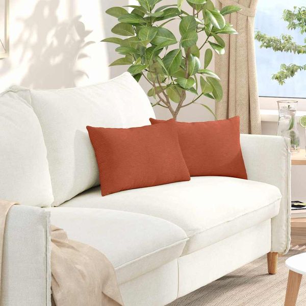 vidaXL Vankúše na pohovku 2 pcs Červenooranžová 50 x 30 cm
