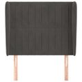 vidaXL Čelo postele so záhybmi tmavosivé 83x23x118/128 cm zamat