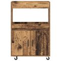 vidaXL Barový vozík Staré drevo 60 x 39.5 x 89 cm Kompozitné drevo