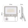 LED reflektor GLARO EMOS ZS2344W s pohybom čidlom, 50 W, biela, IP54, 5000 lm, neutrálna biela