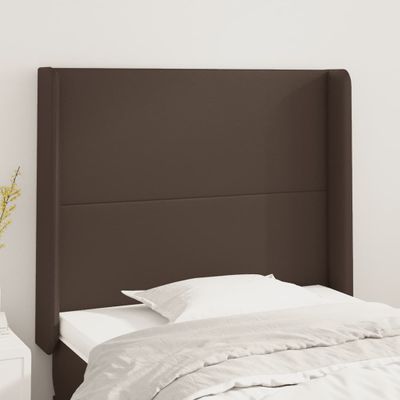 vidaXL Čelo postele so záhybmi hnedé 93x16x118/128 cm umelá koža