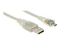Kábel USB - Micro USB typ B (M) na USB (M) - USB 2.0 - 1 m - priehľadná