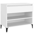 vidaXL Botník biely 70x36x60 cm spracované drevo