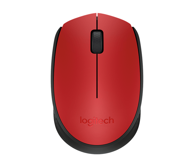 Logitech M171/Kancelárska/Optická/1 000 DPI/Bezdrôtová USB/Čierna-červená