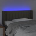 vidaXL Čelo postele s LED sivohnedé 103x16x78/88 cm látka