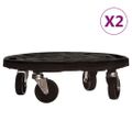 vidaXL Vozíky na rastliny s kolieskami 2 ks priemer 40cm čierny 275 kg