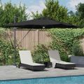 vidaXL Roma Parasol Čierna 286 x 284 x 270 cm Hliník a polyester