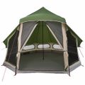 vidaXL Tipi stan so strechou Zelená 404 x 370 x 270 cm taft