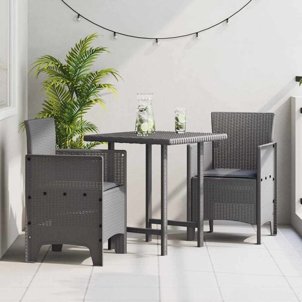 vidaXL Záhradná stolička 2 pcs Svetlosivá 53 x 49 x 85 cm Polypropylén