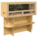 vidaXL Základňa terária s poličkou Hnedá 100 x 40 x 50 cm OSB