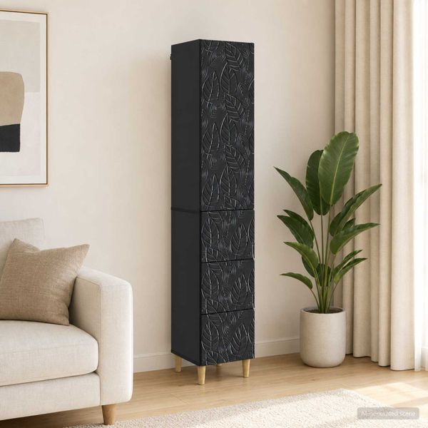 vidaXL Sada skríň 2 ks 33 x 34,5 x 90 cm Kompozitné drevo Čierna