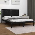 vidaXL Posteľný rám čierny borovicový masív 140x190 cm