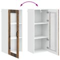 vidaXL Nástenný sklenený kabinet PORTO Staré drevo 40 x 31 x 100 cm