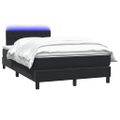 vidaXL Posteľný rám boxspring s matracom a LED čierny 120x210 cm zamat