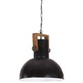 vidaXL Industriálna závesná lampa 25 W čierna mangovník 42 cm okrúhla E27