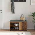 vidaXL Predsieňová lavica s vankúšom Staré drevo 80 x 38 x 46 cm