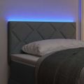vidaXL LED hlavová doska Svetlosivá látka