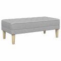 vidaXL lavička s vankúšom Oblá šedá 113 x 57 x 39 cm látka