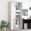 vidaXL Úložná skrinka 2 ks Biela 80 x 40 x 210 cm Oceľ Zamykateľné