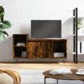 vidaXL TV skrinka dymový dub 100x35x55 cm spracované drevo