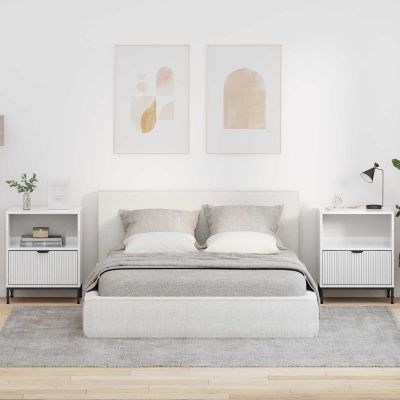 vidaXL Nočný stolík 2 pcs Biela s vysokým leskom 49 x 36 x 61 cm
