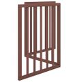 vidaXL Brána pre psa skladacia 3 panely hnedá 150 cm topoľové drevo