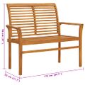 vidaXL Záhradná lavička a béžová podložka 112 cm teakový masív