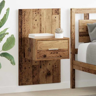 vidaXL Nočný stolík so zásuvkou 2 pcs Staré drevo 50 x 32,5 x 80cm