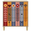 vidaXL Příborník ESSEN Potlač slnečníc 66 x 36,5 x 75 cm Sonoma