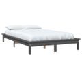 vidaXL Posteľný rám sivý 150x200 cm King Size borovicový masív