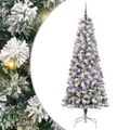 vidaXL Umelý Sklápací Vianočný Stromček 300 LED Zelená a biela 180 cm