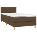 vidaXL Posteľný rám boxsping s matracom hnedý 90x200 cm látka