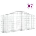 vidaXL Oblúkové gabionové koše 7 ks 200x30x80/100cm pozinkované železo