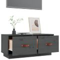 vidaXL TV skrinka sivá 80x34x35 cm masívna borovica
