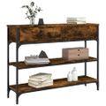 vidaXL Konzolový stolík dymový dub 100x25x75 cm kompozitné drevo