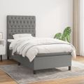 vidaXL Boxspring posteľ s matracom tmavosivá 90x190 cm látka