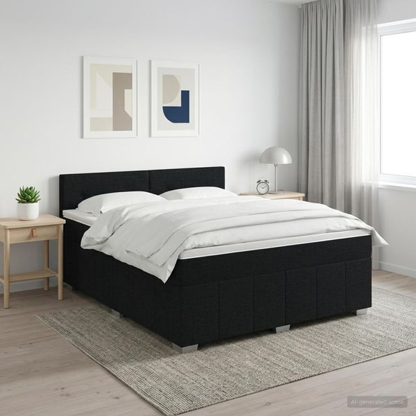 vidaXL Posteľ boxspring s matracom Čierna 160 x 200 cm Látka