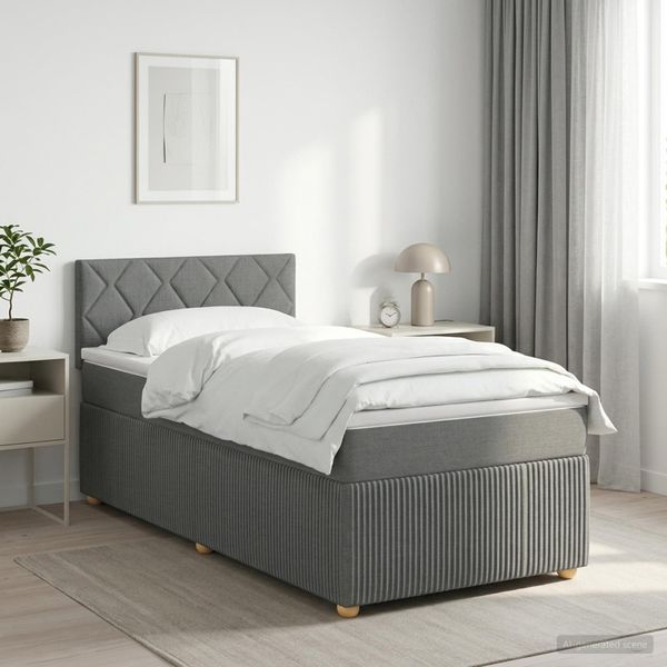vidaXL Posteľ boxspring s matracom Tmavosivá 100 x 200 cm Látka