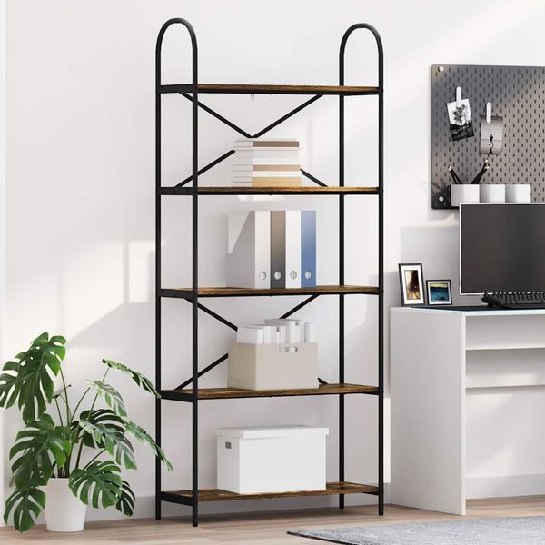 vidaXL Regál na knihy Dymová dub 80 x 30 x 183 cm Kompozitné drevo