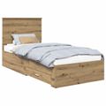 vidaXL Rám postele Remeselný dub 90 x 190 cm Kompozitné drevo