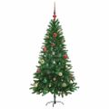 vidaXL Vianočný stromček s 150 LED-i so stojanom Zelená 150 cm PE