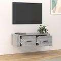vidaXL Závesná TV skrinka sivý dub sonoma 80x36x25 cm spracované drevo