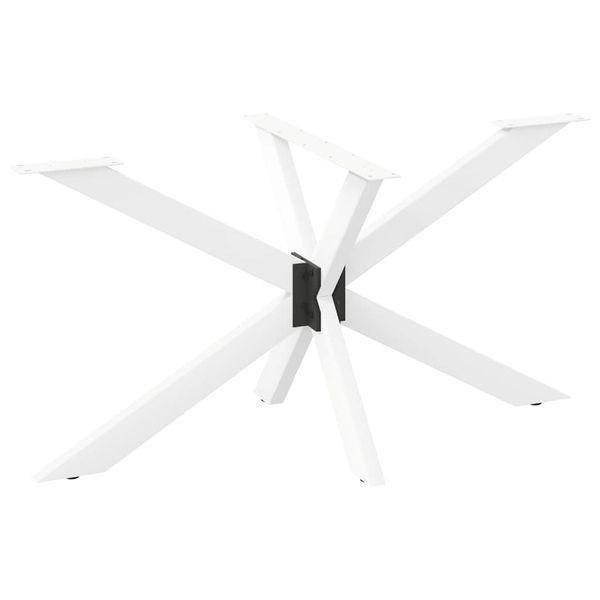 vidaXL Noha jedálenského stola v tvare pavúka, biela 150x78x(72-73) cm, oceľ